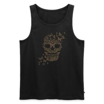 Butterfly skull sepia - Men's Premium Organic Tank Top - black - Front - Michal (187cm)