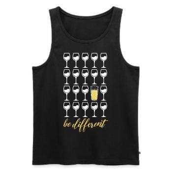 Be different Apfelwein - Sei einzigartig Äppler - Männer Premium Bio Tank Top - Schwarz - Vorne - Michal (187cm)