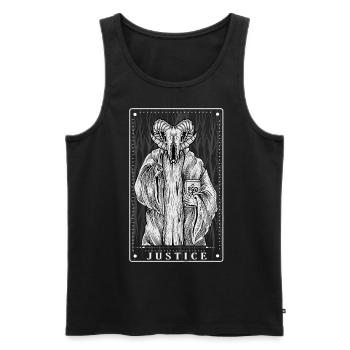Gothic - Justice - Tarot Card Design - Men's Premium Organic Tank Top - black - Front - AI Model Male 178 light (178cm)