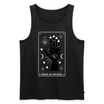 Gothic - Wheel of Fortune - Tarot Card Design - Men's Premium Organic Tank Top - black - Front - AI Model Male 178 light (178cm)