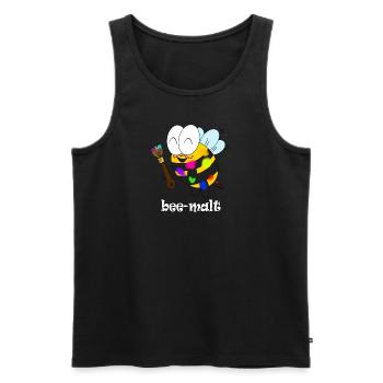 bee malt - Männer Premium Bio Tank Top - Schwarz - Vorne - AI Model Male 178 light (178cm)
