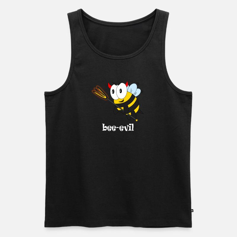 bee evil - Männer Premium Bio Tank Top - Schwarz