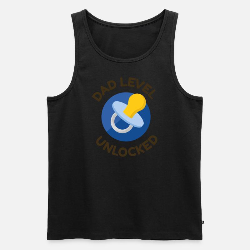 Papa Level - Männer Premium Bio Tank Top - Schwarz