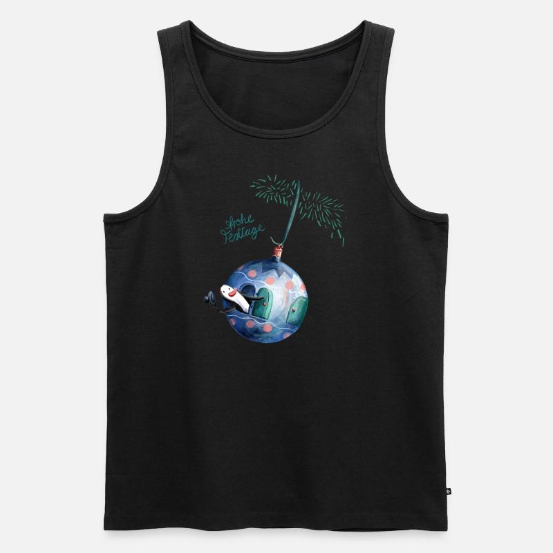 x-mas Kugel Weihnachtskugel Pinguin - Männer Premium Bio Tank Top - Schwarz