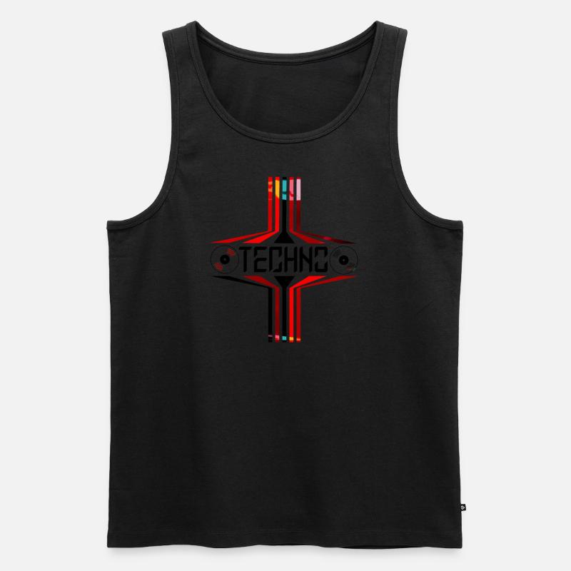 Techno - Rave - Party - Männer Premium Bio Tank Top - Schwarz