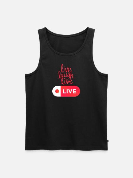 live laugh love - Männer Premium Bio Tank Top - Schwarz