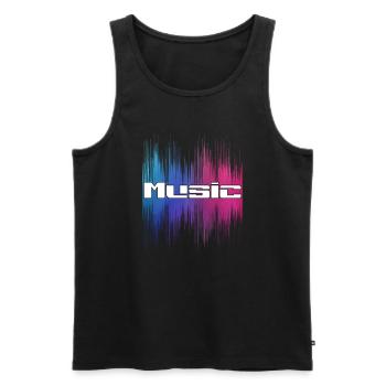Music - Männer Premium Bio Tank Top - Schwarz - Vorne - Michal (187cm)