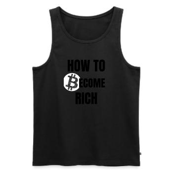How to Become Rich - Männer Premium Bio Tank Top - Schwarz - Vorne - AI Model Male 178 light (178cm)