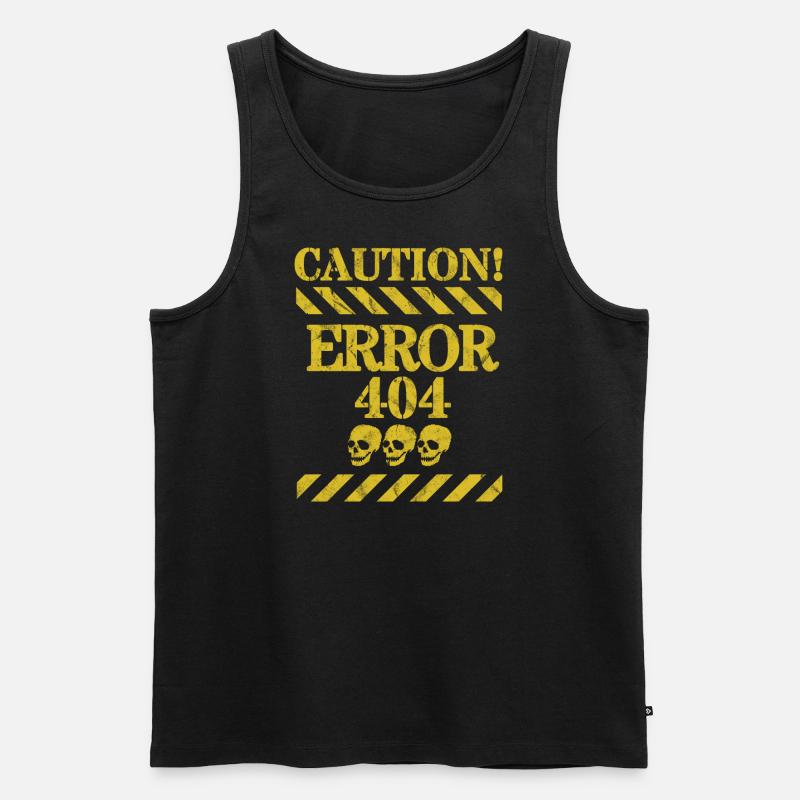 Caution Error - Männer Premium Bio Tank Top - Schwarz
