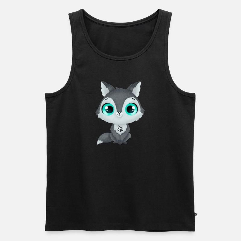 Anemie Wolf - Männer Premium Bio Tank Top - Schwarz