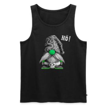 Gartenzwerg NÖ! - Männer Premium Bio Tank Top - Schwarz - Vorne - AI Model Male 178 light (178cm)
