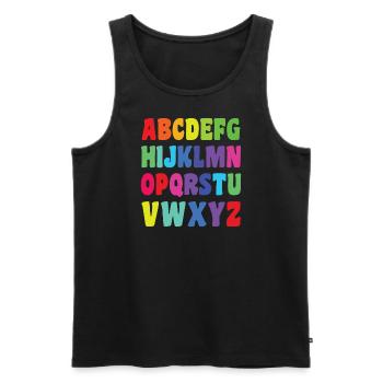 ABC VOLLSTÄNDIG - Männer Premium Bio Tank Top - Schwarz - Vorne - Michal (187cm)