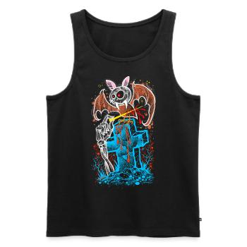 Fledermaus Gothic Halloween - Männer Premium Bio Tank Top - Schwarz - Vorne - Michal (187cm)