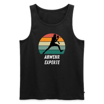 Abwehrexperte - Männer Premium Bio Tank Top - Schwarz - Vorne - Michal (187cm)