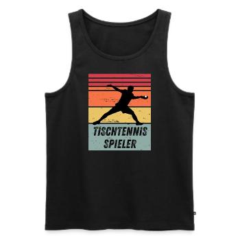 Tischtennisspieler - Männer Premium Bio Tank Top - Schwarz - Vorne - Michal (187cm)