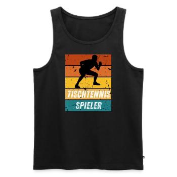 Tischtennisspieler - Männer Premium Bio Tank Top - Schwarz - Vorne - Michal (187cm)