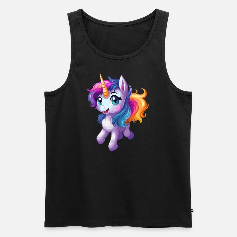 Süßes Einhorn Design - Männer Premium Bio Tank Top - Schwarz