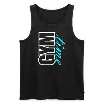 GYM time - Männer Premium Bio Tank Top - Schwarz - Vorne - AI Model Male 178 light (178cm)