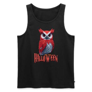 Eule Owl Lustig Halloween Eulenliebhaber - Männer Premium Bio Tank Top - Schwarz - Vorne - AI Model Male 178 light (178cm)