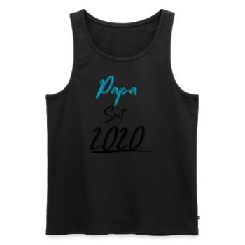 Papa seit 2020 - Männer Premium Bio Tank Top - Schwarz - Vorne - AI Model Male 178 light (178cm)