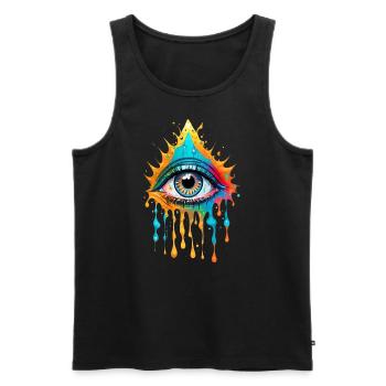 Paint Splash Eye Design - Men's Premium Organic Tank Top - black - Front - AI Model Male 178 light (178cm)
