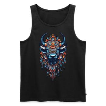 Bison Spirit Indian Meditation & Power - Débardeur bio Premium Homme - noir - Devant - Michal (187cm)