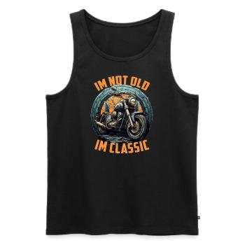 Im not Old Im classic vintage Chopper Motorcycle - Men's Premium Organic Tank Top - black - Front - AI Model Male 178 light (178cm)