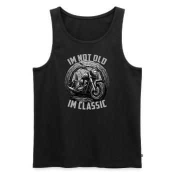 Im not Old Im classic vintage Chopper Motorcycle - Men's Premium Organic Tank Top - black - Front - AI Model Male 178 light (178cm)