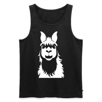 Lama Drôle Silhouette Effronté Amusant Lamas - Débardeur bio Premium Homme - noir - Devant - AI Model Male 178 light (178cm)