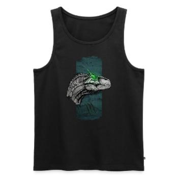 Glühender Raptor: Der glühende Blick - Männer Premium Bio Tank Top - Schwarz - Vorne - AI Model Male 178 light (178cm)