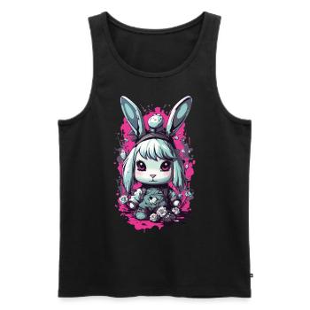 Goth Bunny Kawaii Pastel gothique Design - Débardeur bio Premium Homme - noir - Devant - Michal (187cm)