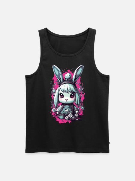 Goth Bunny Kawaii Pastel Gothic Design - Men's Premium Organic Tank Top - black