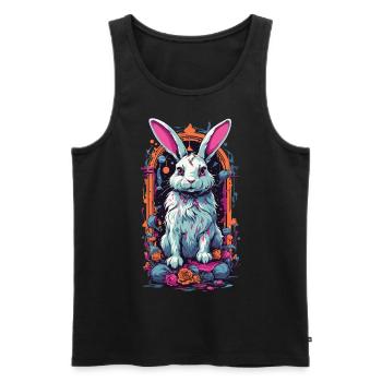 Goth Occult Magic Bunny Streetwear Design - Men's Premium Organic Tank Top - black - Front - AI Model Male 178 light (178cm)
