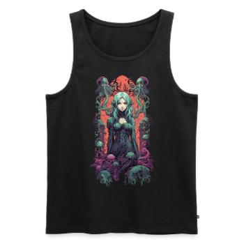 Goth Anime Girl Pastel Occult Underworld - Men's Premium Organic Tank Top - black - Front - AI Model Male 178 light (178cm)