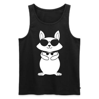 Funny Squirrel Wearing Sunglasses Squirrels - Men's Premium Organic Tank Top - black - Front - AI Model Male 178 light (178cm)