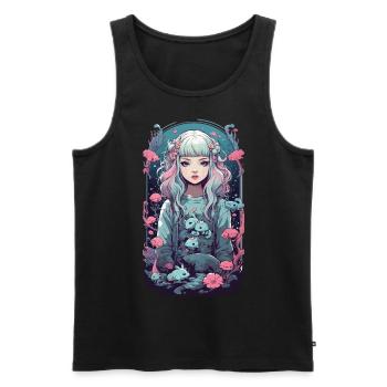 Pastel Goth Anime Sous-marin Gothique Fille - Débardeur bio Premium Homme - noir - Devant - AI Model Male 178 light (178cm)