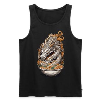 Vintage Ramen Drache Ukiyo-E Japan Kunst - Männer Premium Bio Tank Top - Schwarz - Vorne - AI Model Male 178 light (178cm)