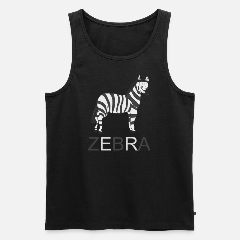 ZEBRA - Männer Premium Bio Tank Top - Schwarz
