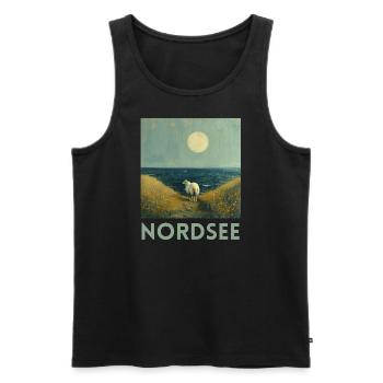 North Sea Sheep Northern Germany Lower Saxony - Men's Premium Organic Tank Top - black - Front - Michal (187cm)