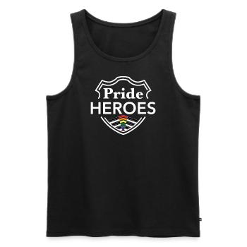 PrideHeroes Ally Flag - Männer Premium Bio Tank Top - Schwarz - Vorne - AI Model Male 178 light (178cm)