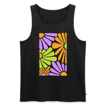 Fleurs Fleurs Vintage Rétro - Débardeur bio Premium Homme - noir - Devant - Michal (187cm)