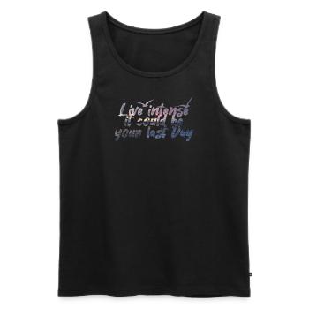 Live Intense - Men's Premium Organic Tank Top - black - Front - AI Model Male 178 light (178cm)