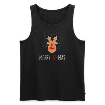 Renne Joyeux Noël - Humour de Noël - Débardeur bio Premium Homme - noir - Devant - AI Model Male 178 light (178cm)