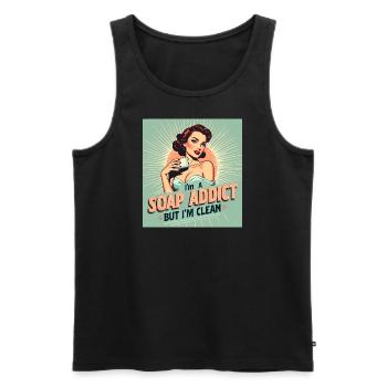 Soap Making - I'm a Soap Addict - Men's Premium Organic Tank Top - black - Front - AI Model Male 178 light (178cm)