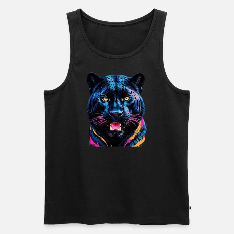Tiger - Männer Premium Bio Tank Top - Schwarz
