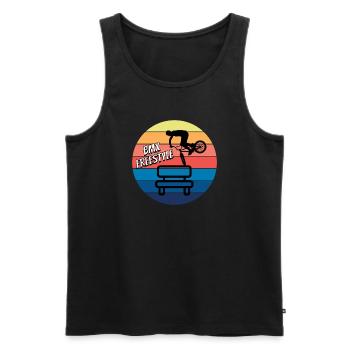 Chemise BMX Freestyle Vintage Retro pour les athlètes - Débardeur bio Premium Homme - noir - Devant - AI Model Male 178 light (178cm)