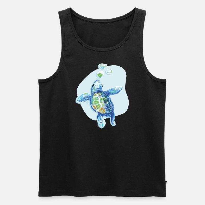 Turtle 01 - Männer Premium Bio Tank Top - Schwarz