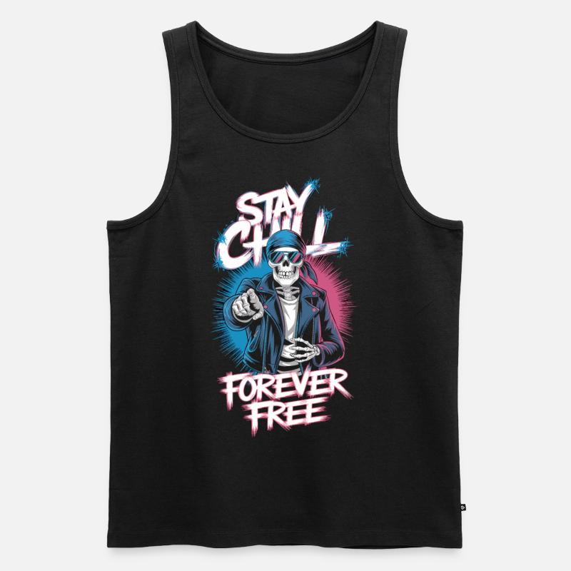 Bleib locker, sei frei - Männer Premium Bio Tank Top - Schwarz