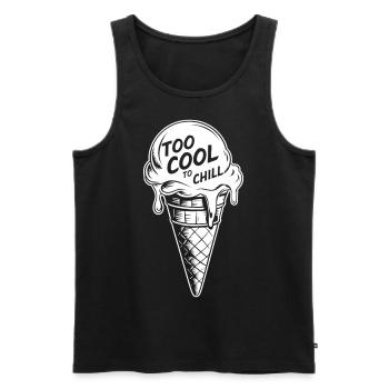 Too Cool to Chill – Eis mit Aussage - Männer Premium Bio Tank Top - Schwarz - Vorne - AI Model Male 178 light (178cm)