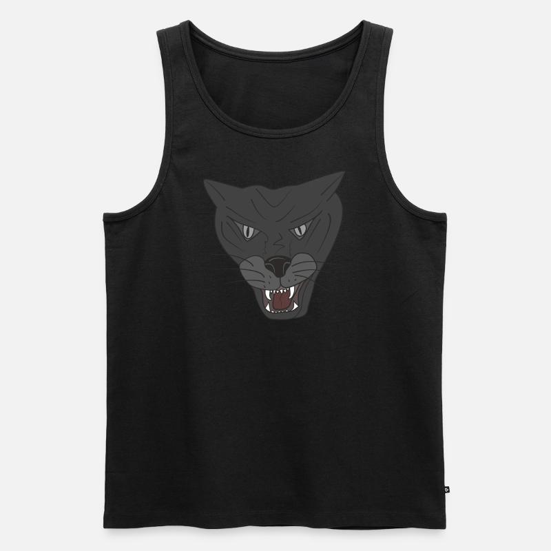 Schwarzer Panther - Männer Premium Bio Tank Top - Schwarz